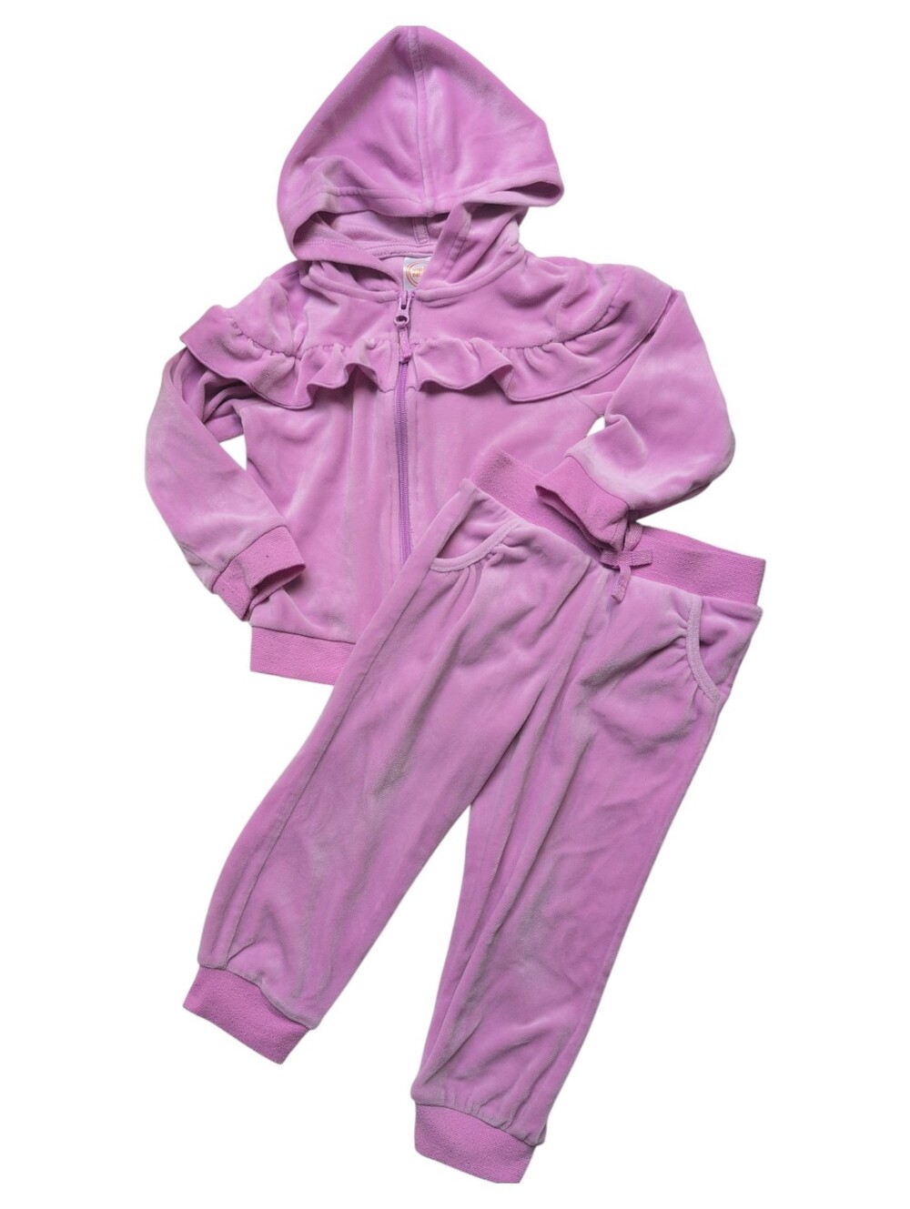 WONDER NATION Lavender Purple Velvet Velour Track Suit